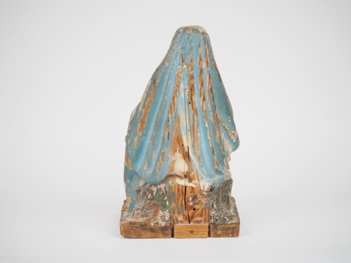 Sculpture fin XVIIIème début XIXème en bois polychrome "Sainte Femme a