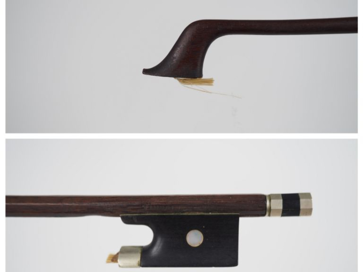Archet	 de violon dans le style Bazin en pernambouc	. Première moitié 