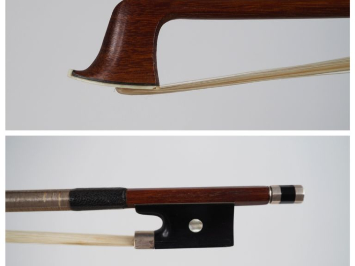 Archet 	de violon allemand en bois exotique. vers 1900. 4/4 Certificat