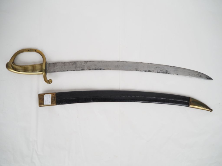 Sabre d’infanterie dit « Briquet » modèle An XI.  Poignée à 28 cannelu