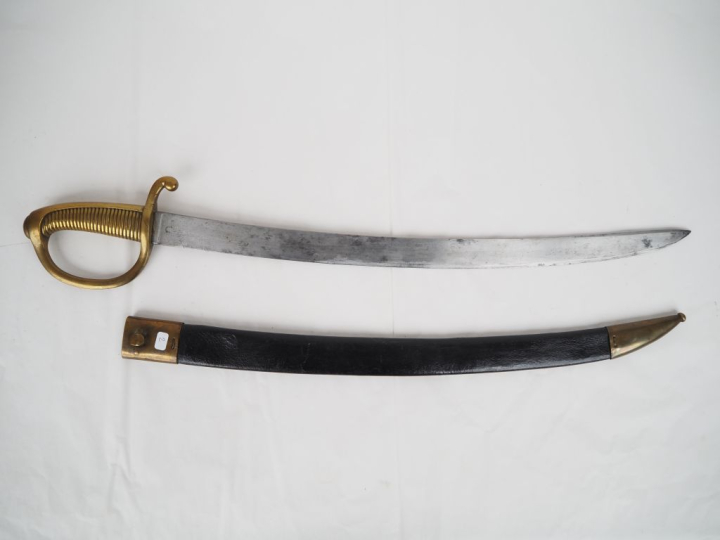 Sabre d’infanterie dit « Briquet » modèle An XI.  Poignée à 28 cannelu