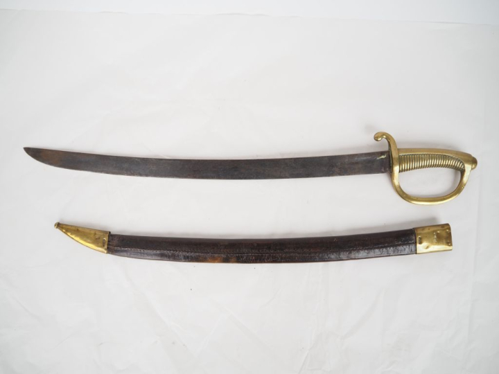 Sabre d’infanterie dit « Briquet » modèle An XI.  Poignée à 28 cannelu