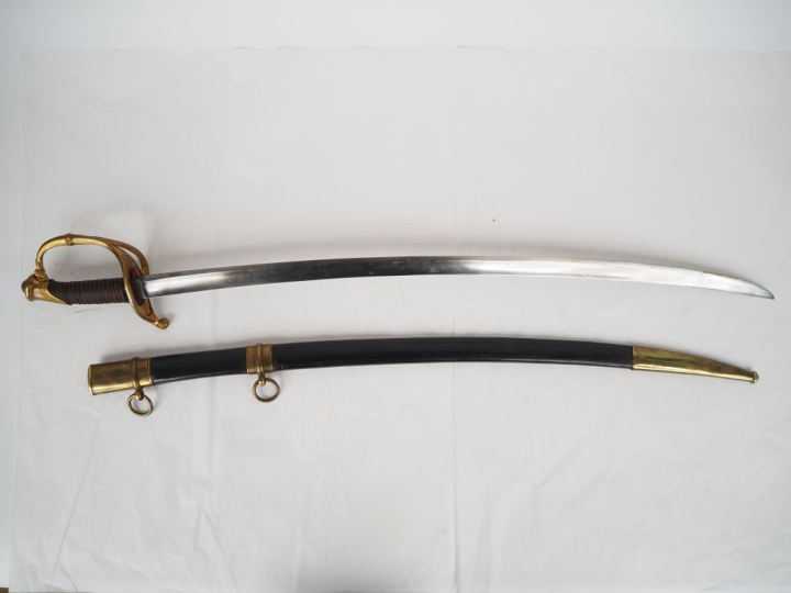 Sabre d’officier d’infanterie modèle 1821.  Poignée recouverte de chag