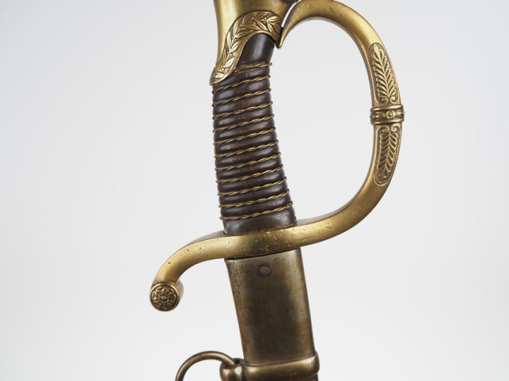 Sabre d’officier de canonnier monté modèle 1829.  Poignée (remontée) e