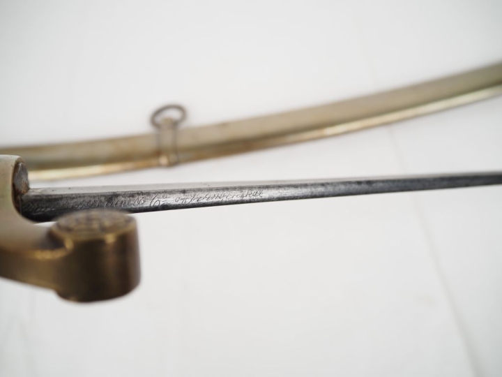 Sabre d’officier de canonnier monté modèle 1829.  Poignée (remontée) e