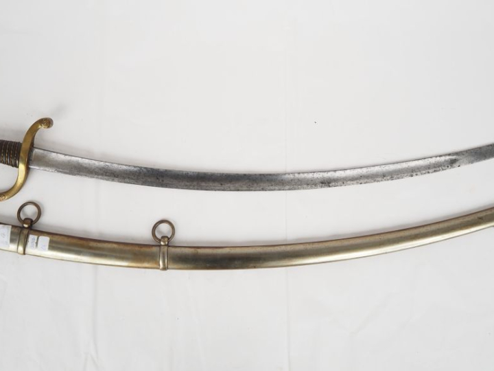 Sabre d’officier de canonnier monté modèle 1829.  Poignée (remontée) e