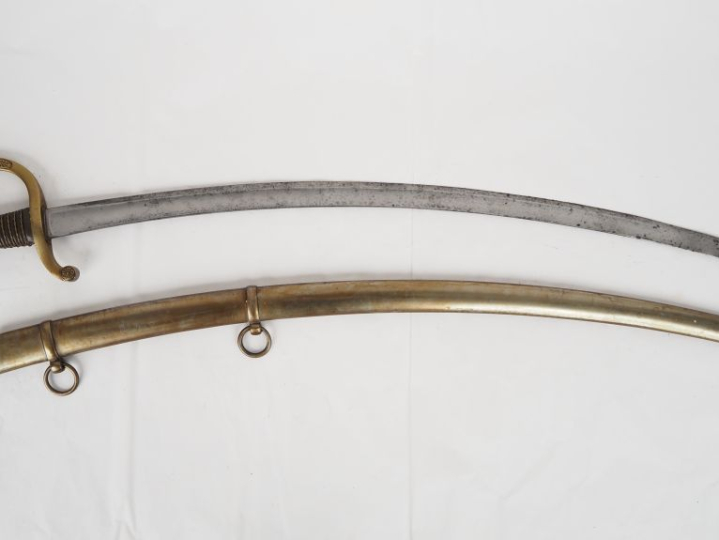 Sabre d’officier de canonnier monté modèle 1829.  Poignée (remontée) e