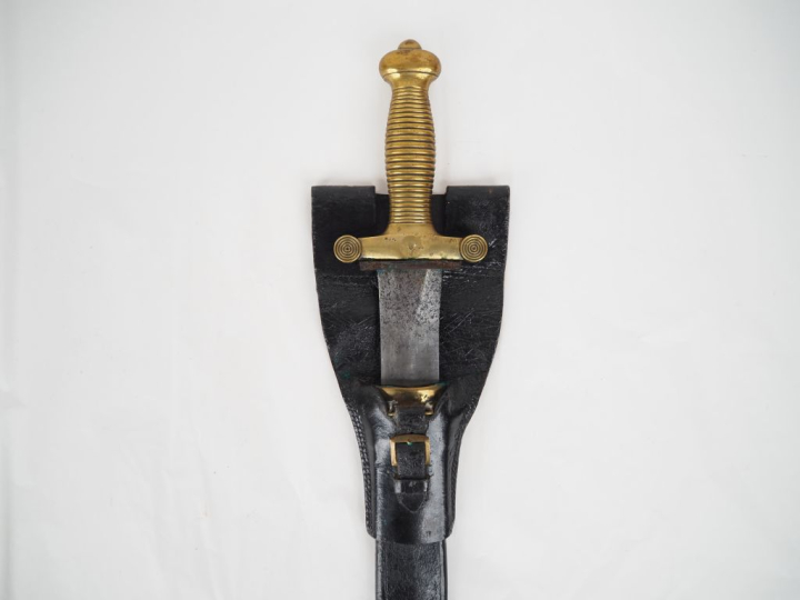 Glaive d’infanterie modèle 1831.  Poignée en bronze, à deux quillons d