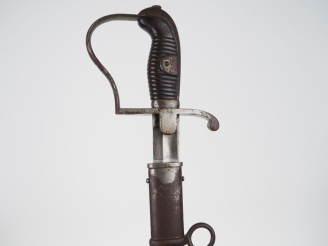 Vente aux enchères Sabre d’artillerie à pied modèle 1873 prussien.   Poignée en caoutchou