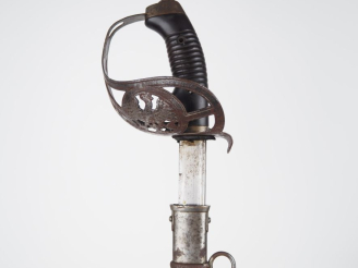 Vente aux enchères Sabre de hussard modèle 1889 prussien.  Poignée en caoutchouc durci (m