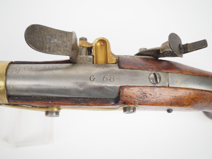 Pistolet d’arçon à silex modèle An XIII.  Platine signée « Manuf Imp d