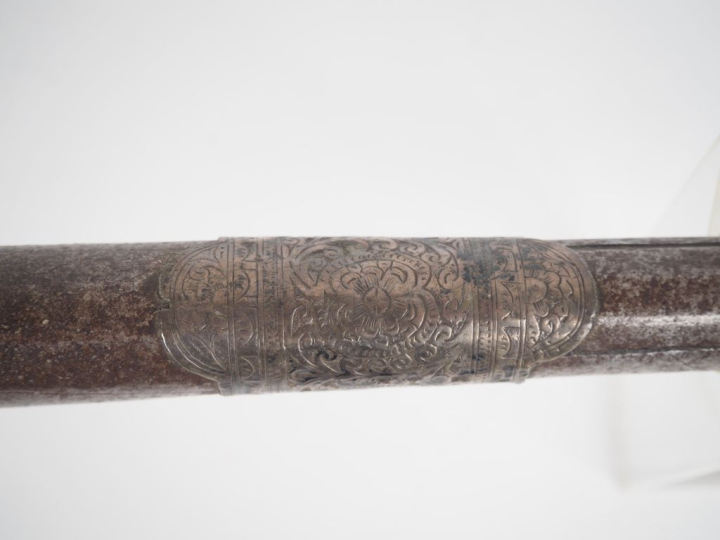 Grand fusil à silex d’Afrique du Nord dit « Moukalah »  Canon rond, à 