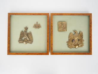 Vente aux enchères Ensemble de quatre frappes de cuivreries au modèle du Second Empire : 