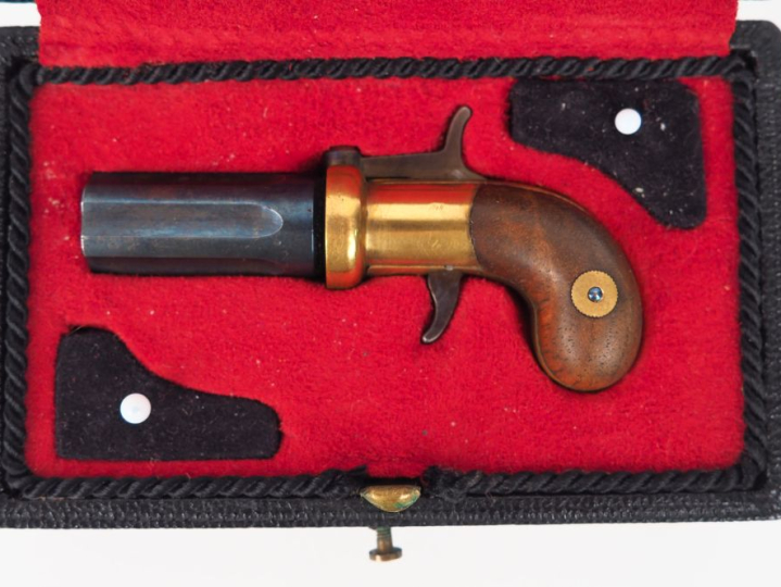 Revolver poivrière Pepperbox, à broche.  Bloc de six canons, bleuis. C