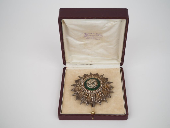 TUNISIE  ORDRE DU NICHAN ITIKHAR  Plaque de grand-croix en argent et é