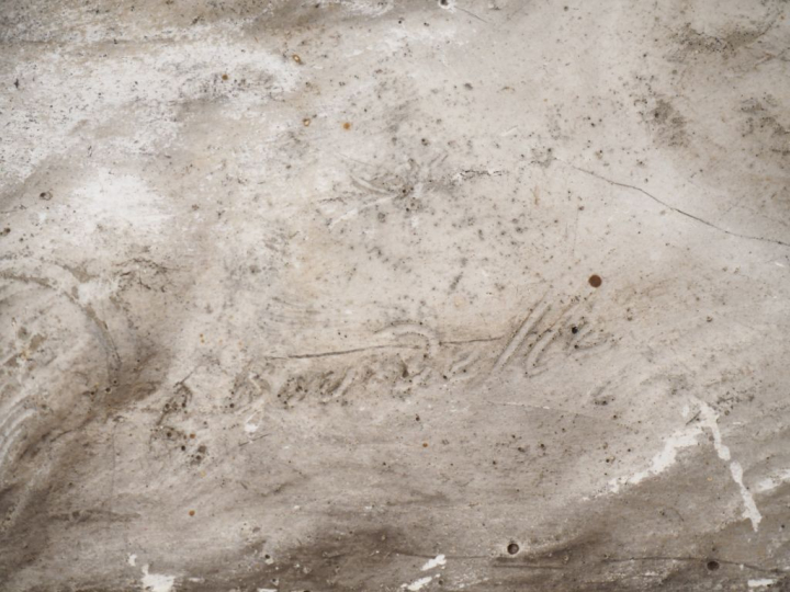 Antoine BOURDELLE. "Les trois rivières". Bas relief en plâtre.en signé