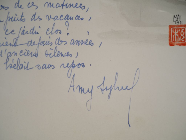 MAI THU (1906-1980)  Dessin à l’encre noire sur papier, illustrant un 