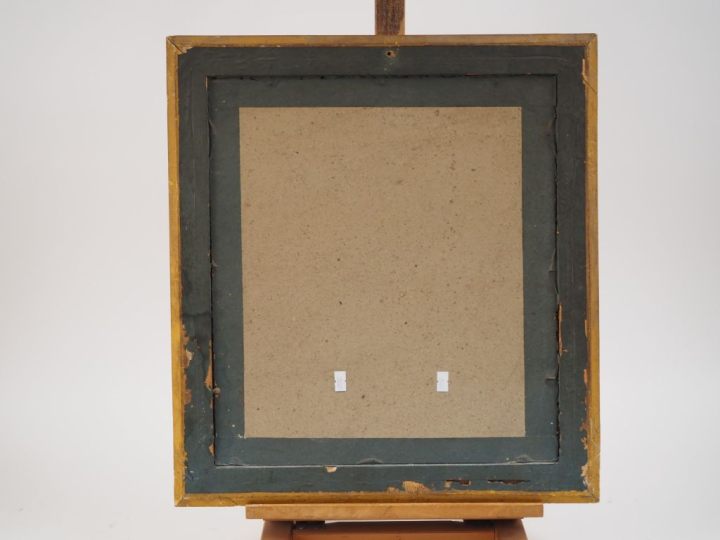 Ecole française XIXème. "Portrait d'homme barbu". Huile sur carton. Di