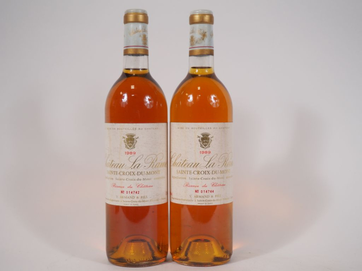 2 BOUTEILLES CHÂTEAU LA RAME STE CROIX DU MONT - 1989