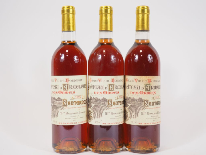3 BOUTEILLES CHÂTEAU D'ARMAJAN DES ORMES SAUTERNES - 1990
