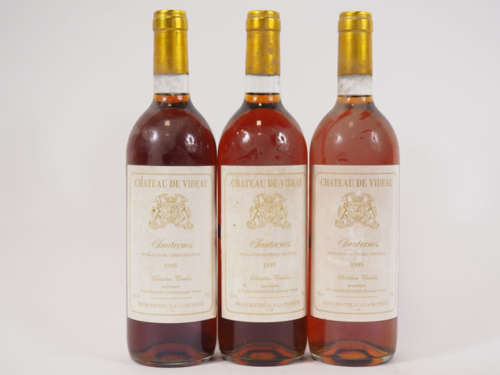 3 BOUTEILLES CHÂTEAU DE VIDEAU SAUTERNES - 1995 