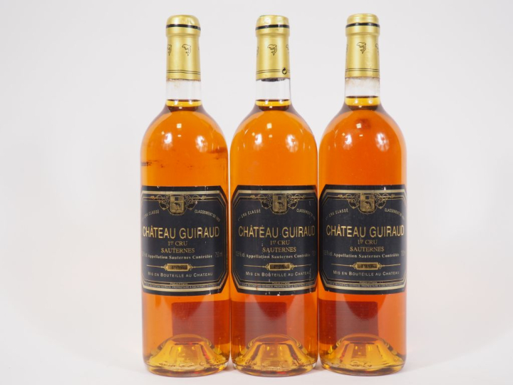 3 BOUTEILLES CHÂTEAU GUIRAUD 1er CC SAUTERNES - 1996