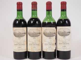 Vente aux enchères 4 BOUTEILLES CHÂTEAU LE ROI ST ESTÈPHE - 1959 - 1 HEP - 1 MEP/CAPS LEG