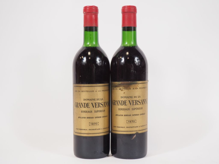 2 BOUTEILLES DOMAINE DE LA GRANDE VERSANNE BORDEAUX - 1970 - 1 LB/ELT 
