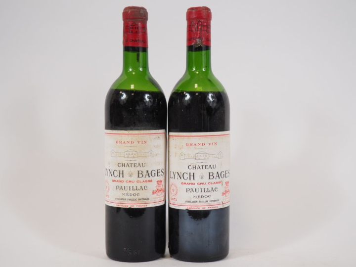 2 BOUTEILLES CHÂTEAU LYNCH BAGES GCC PAUILLAC - 1973 - BEP/CAPS CORROD