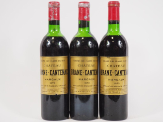 Vente aux enchères 3 BOUTEILLES CHÂTEAU BRANE CANTENAC GCC MARGAUX - 1973 - 2 HEP/CAPS LE