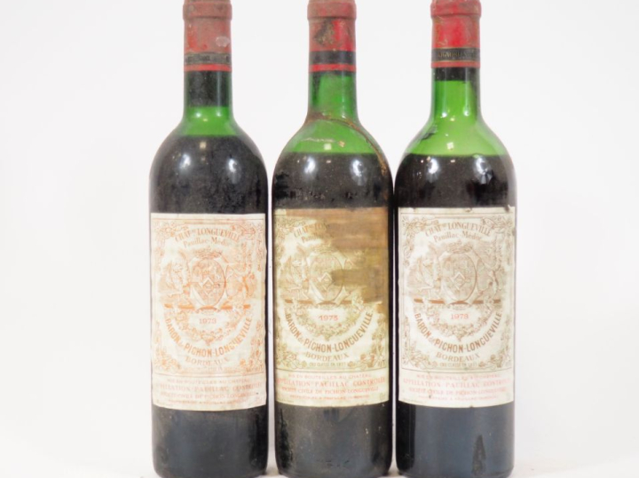 3 BOUTEILLES CHÂTEAU BARON PICHON DE LONGUEVILLE GCC PAUILLAC - 1973 -