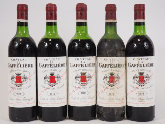 Vente aux enchères 5 BOUTEILLES CHÂTEAU LA GAFFELIERE 1er GCC ST EMILION - 1978 - 1 LB/1 
