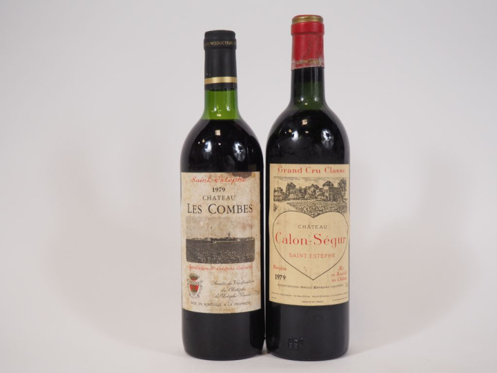 2 BOUTEILLES SAINT ESTEPHE de 1979 : 1 CHÂTEAU LES COMBES LB - 1 CHÂTE