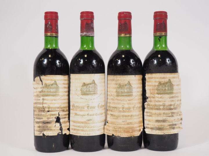 4 BOUTEILLES CHÂTEAU LA TOUR CALON MONTAGNE ST EMILION - 1982 - LB/ETA