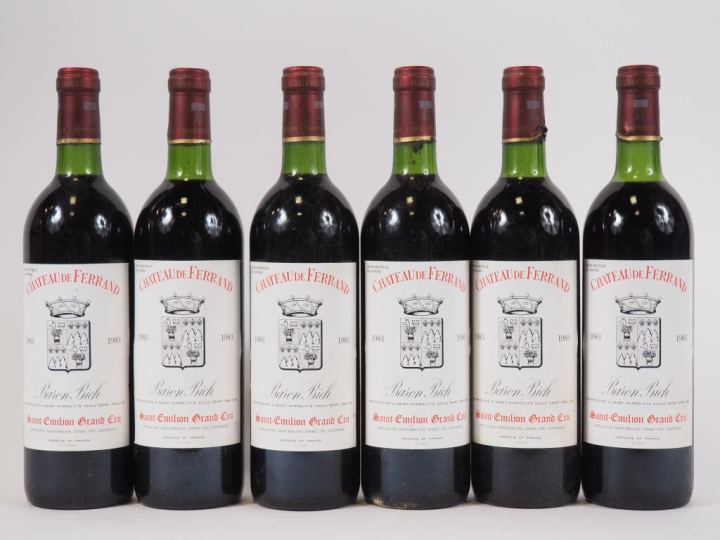 6 BOUTEILLES CHÂTEAU DE FERRAND GC ST EMILION - 1983 - CBO - LB