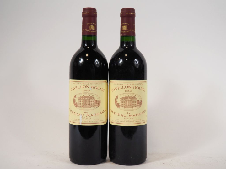2 BOUTEILLES PAVILLON ROUGE DU CHÂTEAU MARGAUX - 1995 - ETLA