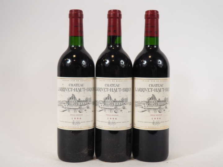 3 BOUTEILLES CHÂTEAU LARRIVET HAUT BRION GRAVES - 1996