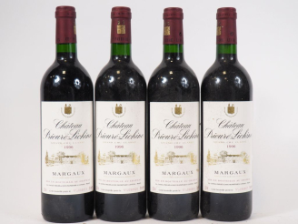 Vente aux enchères 4 BOUTEILLES CHÂTEAU PRIEURÉ LICHINE GCC MARGAUX - 1996