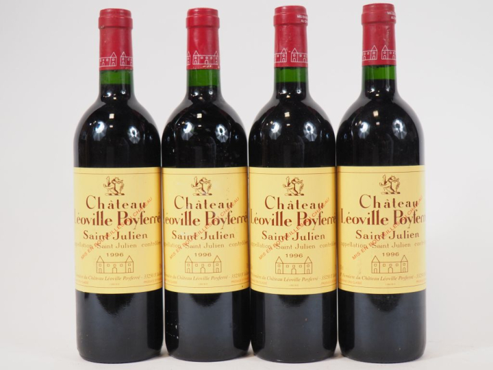 4 BOUTEILLES CHÂTEAU LÉOVILLE POYFERRÉ GCC ST JULIEN - 1996