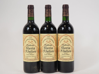 Vente aux enchères 3 BOUTEILLES CHÂTEAU GLORIA ST JULIEN - 1999