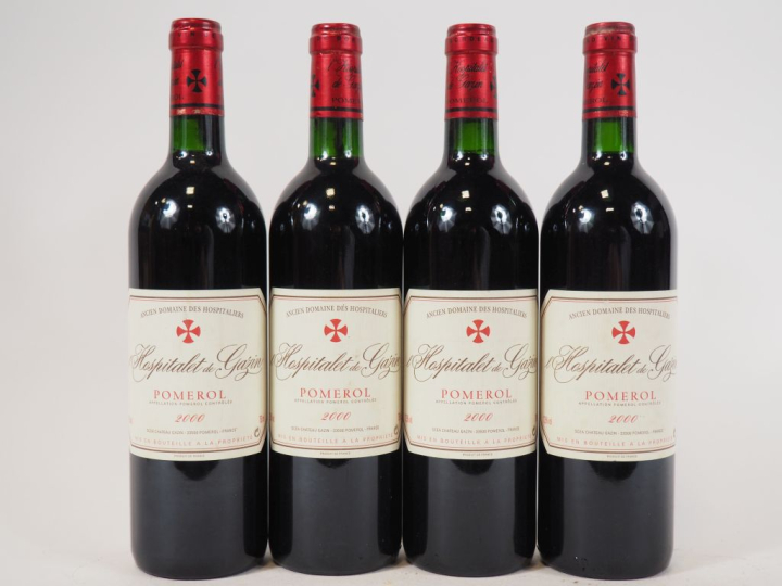 4 BOUTEILLES L'HOSPITALET DE GAZIN POMEROL - 2000