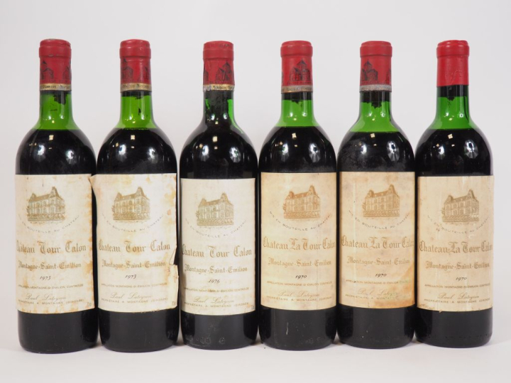 6 BOUTEILLES CHÂTEAU LA TOUR CALON MONTAGNE ST EMILION : 2 de 1970 HEP