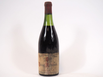 Vente aux enchères 1 BOUTEILLE VOSNE ROMANÉE G PRIEUR - 1950 - 4,5 CM/ETS/BS/COLERETTE AB