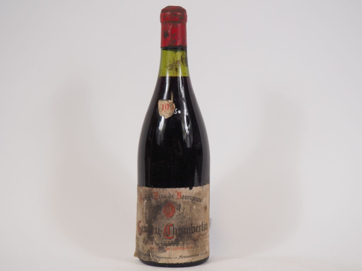 1 BOUTEILLE GEVREY CHAMBERTIN G. PRIEUR - 1950 - 3,5 CM/ETA/COLERETTE 