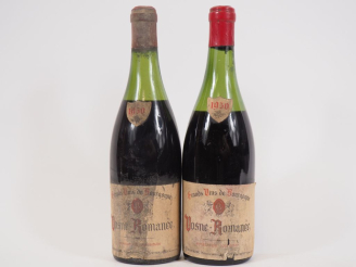 Vente aux enchères 2 BOUTEILLES VOSNE ROMANÉE G. PRIEUR - 1950 - 1 à 7 CM/ETA - 1 à 6 CM/