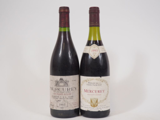 Vente aux enchères 2 BOUTEILLES MERCUREY de 1993 : 1 DOMAINE F   L SAIER BS - 1 DOMAINE D