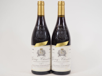 Vente aux enchères 2 BOUTEILLES GEVREY CHAMBERTIN DOMAINE P. CHARLOPIN PARIZOT - 1996
