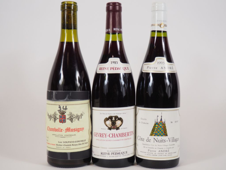 3 BOUTEILLES : 1 CHAMBOLLE MUSIGNY VOLPATO COSTAILLE 2,5 CM/NM/CAPS AB