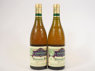 Vente aux enchères 2 BOUTEILLES CHÂTEAUNEUF DU PAPE BLANC CLOS DE L'ORATOIRE DES PAPES - 