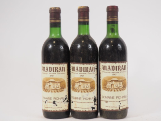 Vente aux enchères 3 BOUTEILLES DOMAINE PICHARD MADIRAN : 1 de 1967 BG/ETA/BS - 1 de 1967